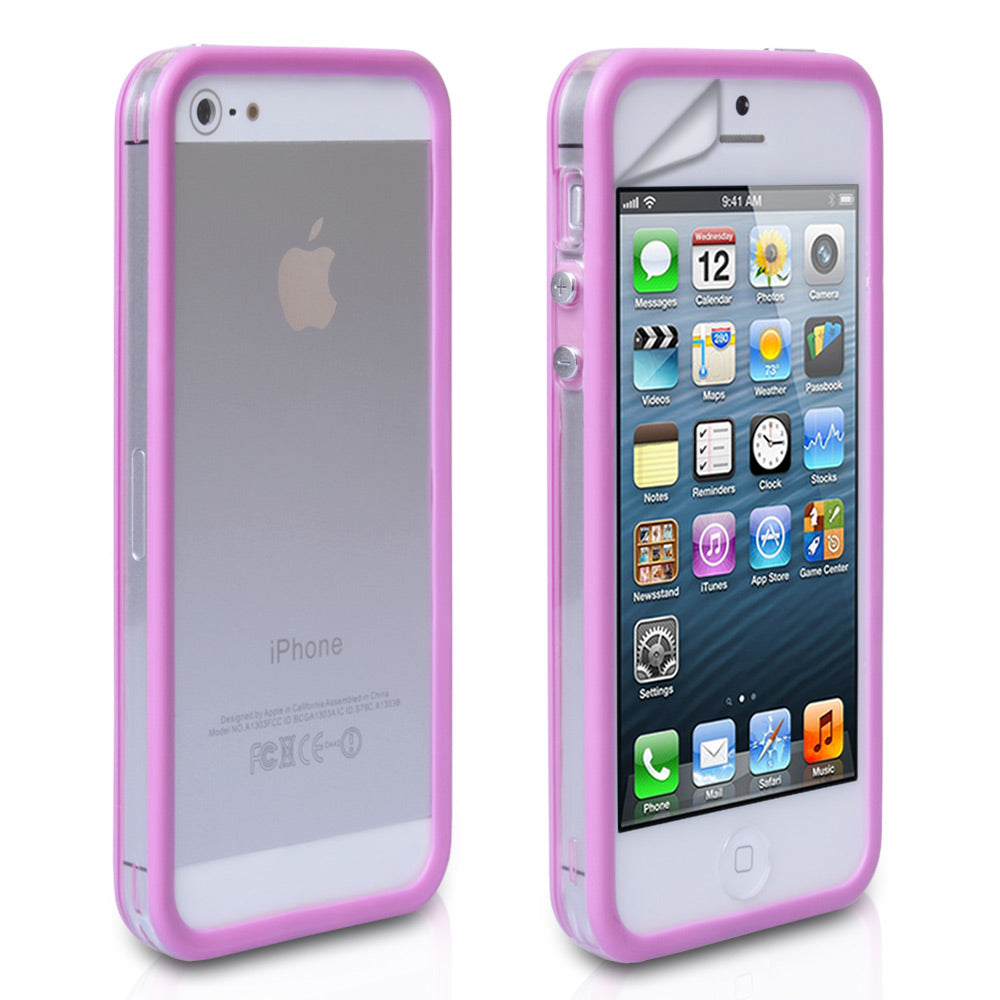 YouSave Accessories iPhone 5 / 5S Bumper Case - Purple-Clear