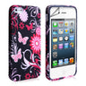 iPhone 5s Floral Butterfly Hard Case - Pink-Black