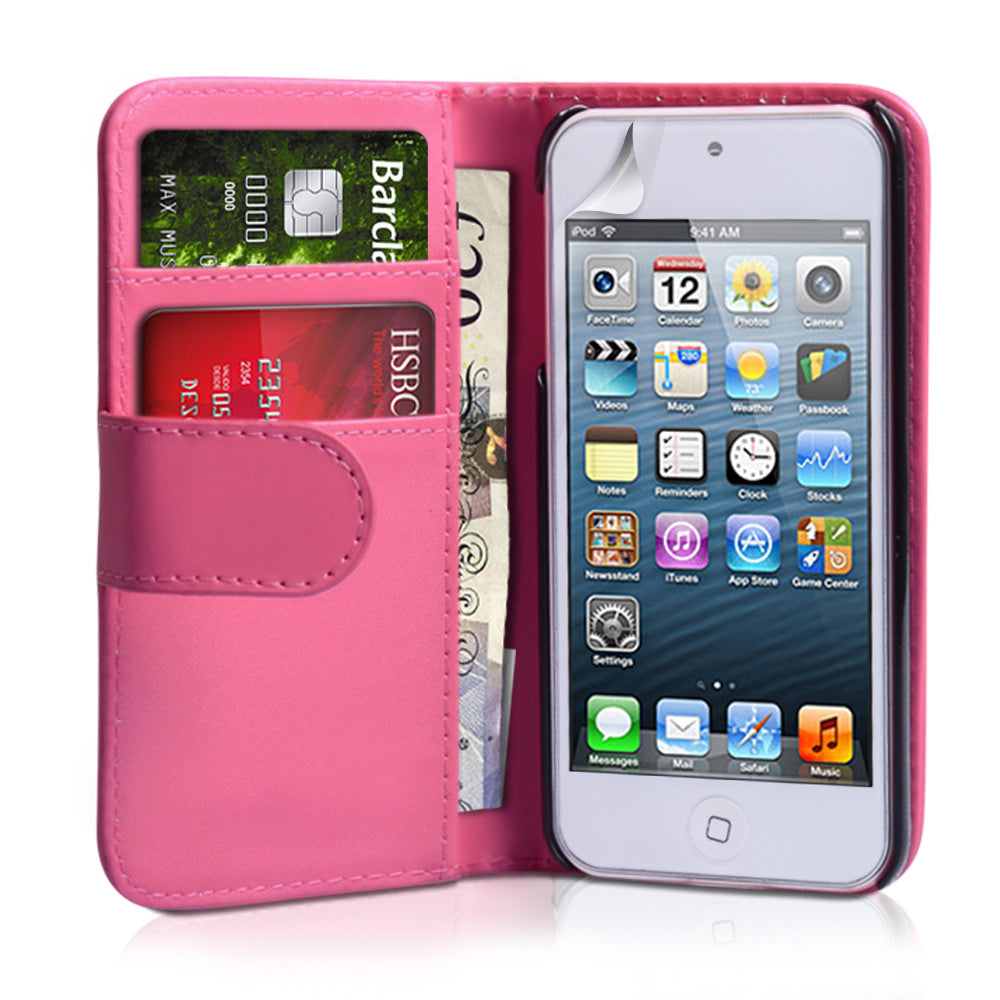 YouSave Accessories iPod Touch 5G Hot Pink Leather Wallet Case 