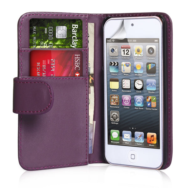 YouSave Accessories iPod Touch 5G Purple Leather Effect Wallet Case 