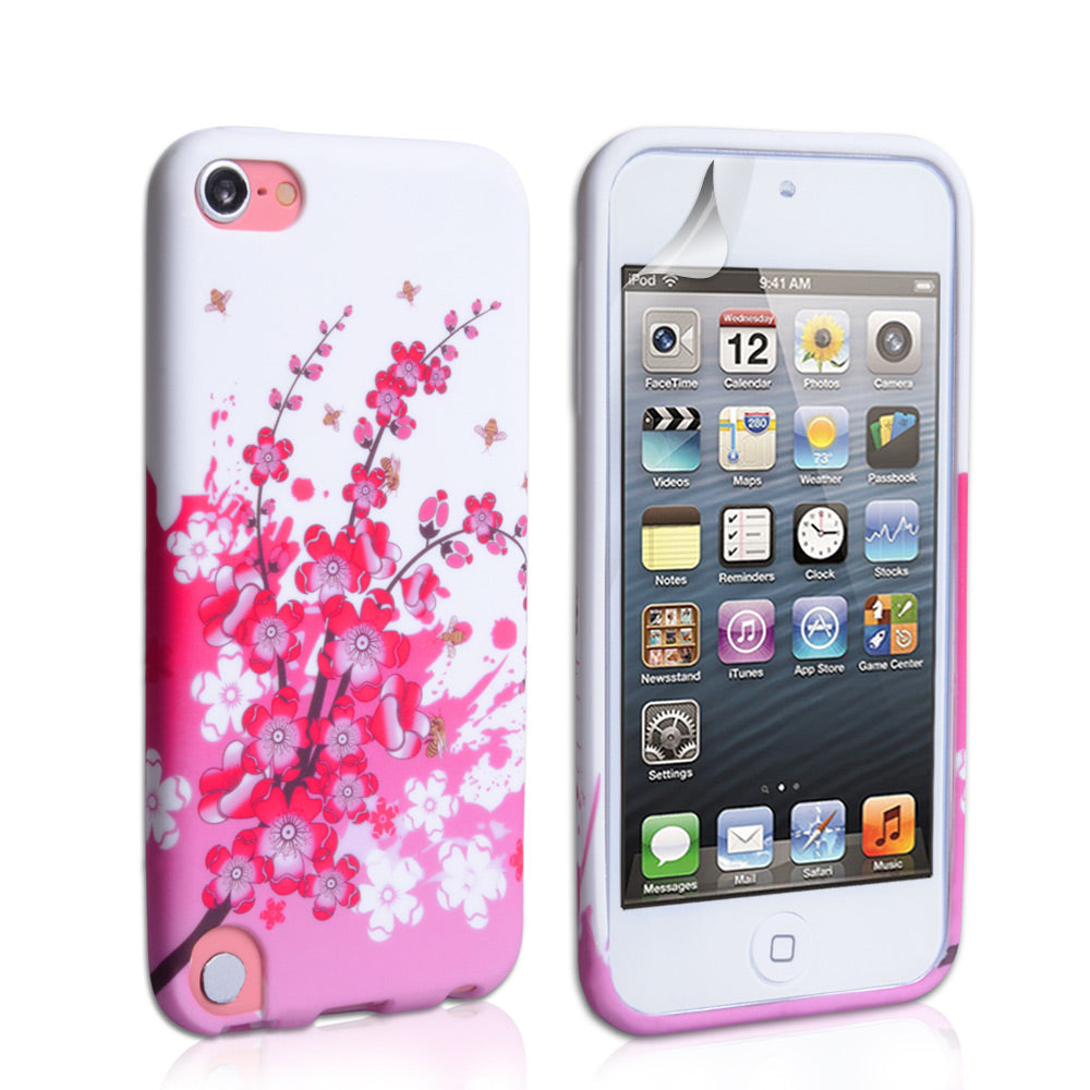YouSave Accessories iPod Touch 5G Floral Bee Silicone Gel Case