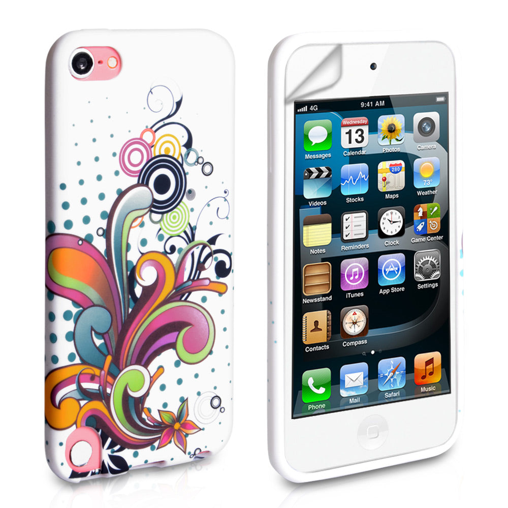 YouSave Accessories iPod Touch 5G Multicoloured Floral Swirl Gel Case 