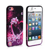 Yousave Accessories Ipod Touch 5G Floral Heart Gel Case - Black-Pink