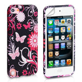 YouSave Accessories iPod Touch 5G Black-Pink Floral Butterfly Gel Case 
