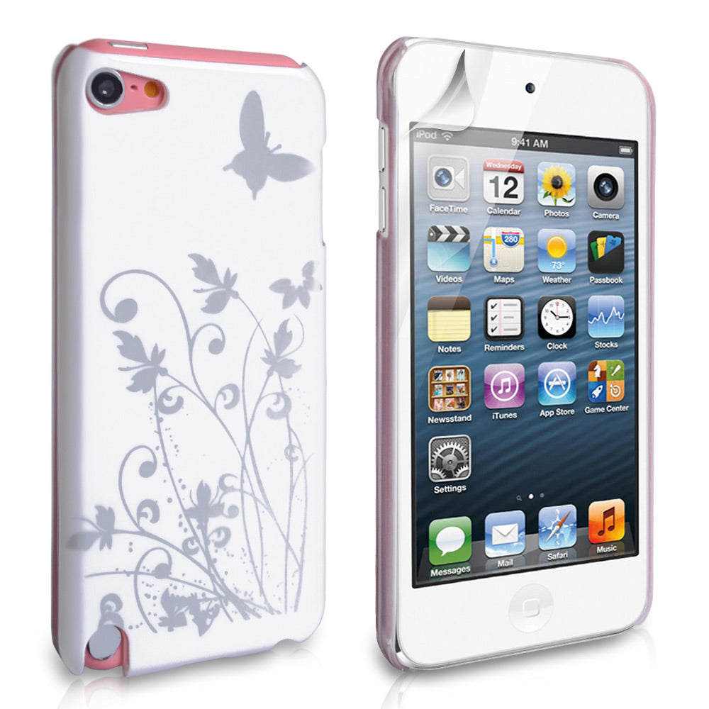 YouSave Accessories iPod Touch 5G White Butterfly IMD Hard Case 