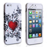 Yousave Accessories Iphone 5 And 5s Heart Gel Case - White-Red