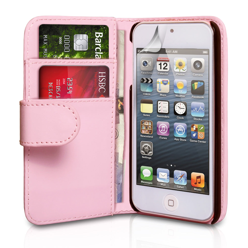 YouSave Accessories iPod Touch 5G Baby Pink Leather Effect Wallet Case 
