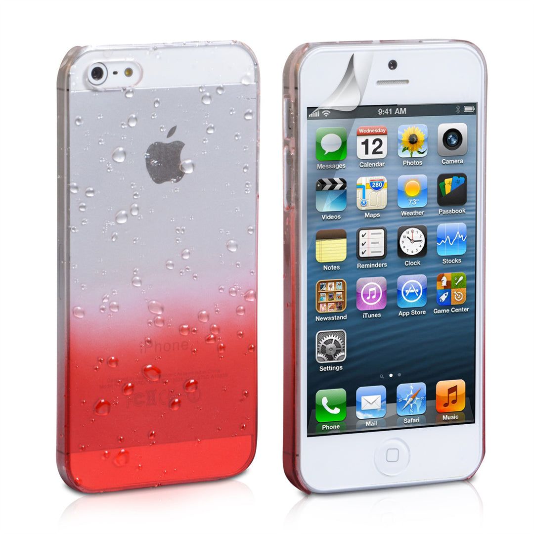 YouSave Accessories iPhone 5 / 5S Red Raindrop Hard Case 