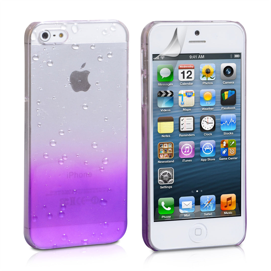 YouSave Accessories iPhone 5 / 5S Purple Raindrop Hard Case