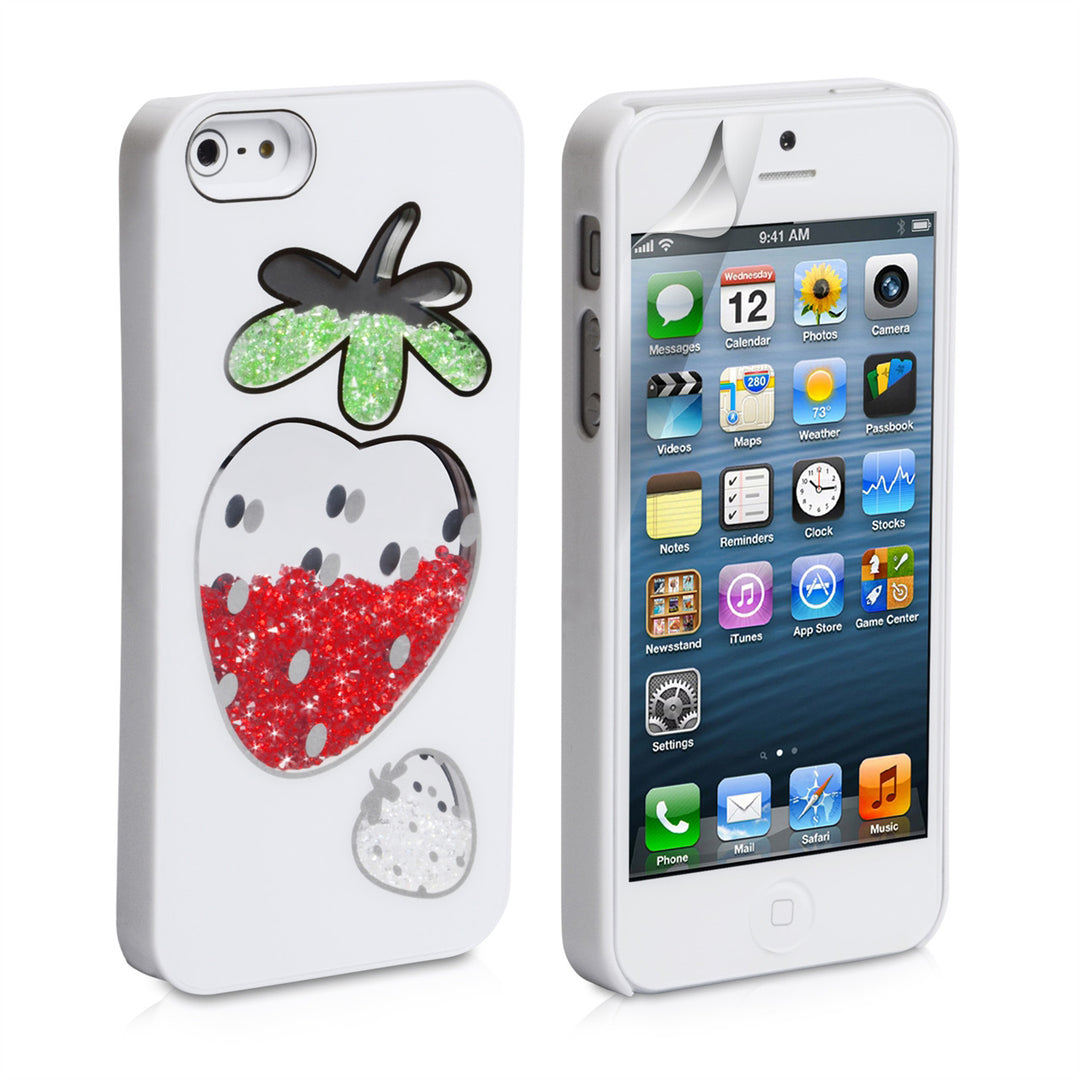YouSave Accessories iPhone 5 / 5S Strawberry Bling Hard Case - White