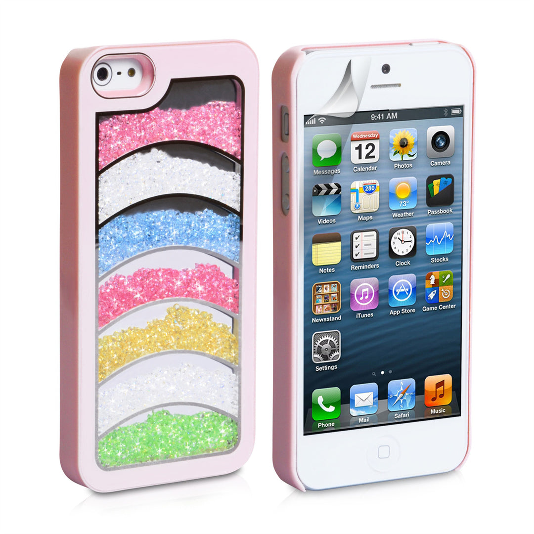 YouSave Accessories iPhone 5 / 5S Rainbow Bling Hard Case - Baby Pink