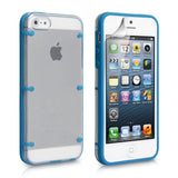 YouSave iPhone 5 Light Blue Gel And Hard Hybrid Case 6 Dot Design