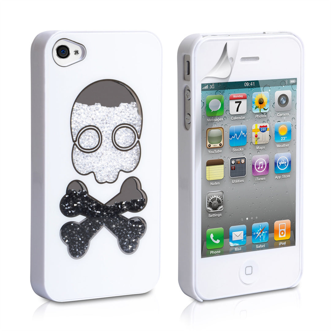 YouSave Accessories iPhone 4 / 4S Skull Hard Case - White 