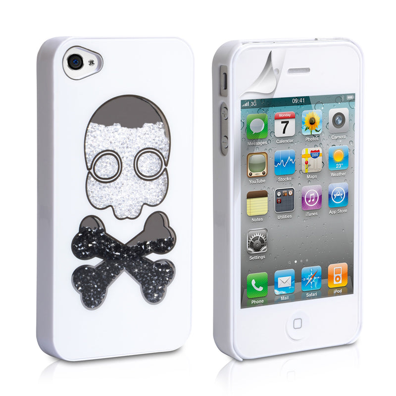 YouSave Accessories iPhone 4 / 4S Skull Hard Case - White 