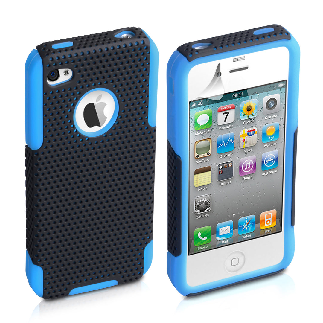 YouSave Accessories iPhone 4 / 4S Mesh Combo Case - Blue