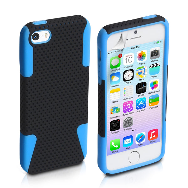 YouSave Accessories iPhone 5 / 5S Blue Mesh Combo Case