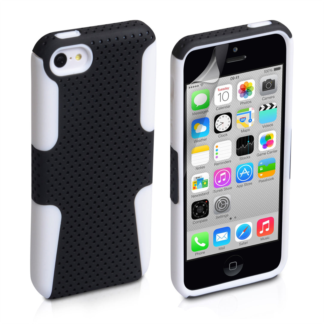YouSave Accessories iPhone 5C Mesh Combo Case - White