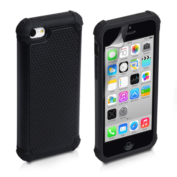 YouSave Accessories iPhone 5C Grip Combo Case - Black