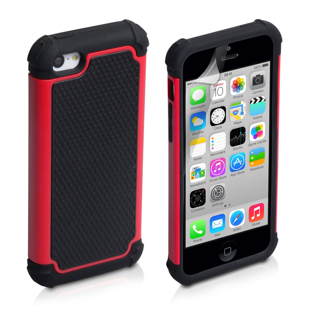 YouSave Accessories iPhone 5C Grip Combo Case - Red