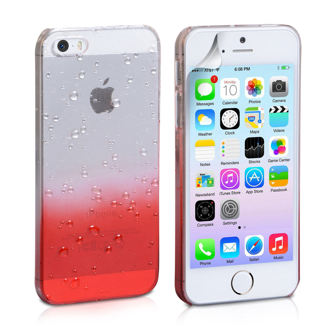 YouSave Accessories iPhone 5 / 5S Raindrop Hard Case - Red 