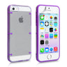 Yousave Accessories Iphone 5 And 5s 6 Dot Design Hard Gel Case - Purple-Clear