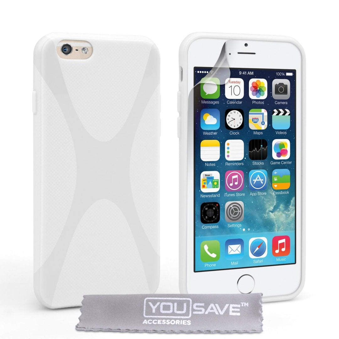 Yousave Accessories Iphone 6 And 6s Silicone Gel X - Line Case - White - Mobile Madhouse