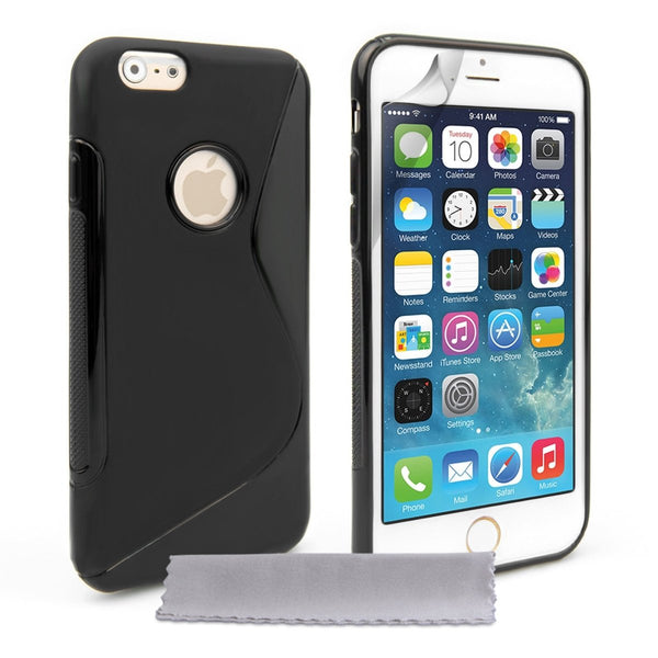 Caseflex Iphone 6 And 6s Silicone Gel S - Line Case - Black - Mobile Madhouse