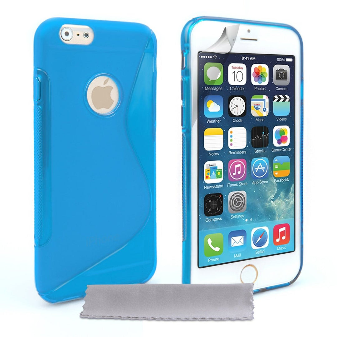 Caseflex Iphone 6 And 6s Silicone Gel S - Line Case - Blue - Mobile Madhouse