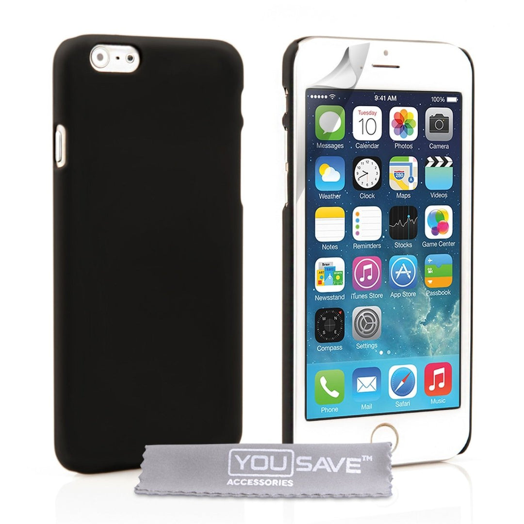 Yousave Accessories Iphone 6 And 6s Hard Hybrid Case - Black - Mobile Madhouse