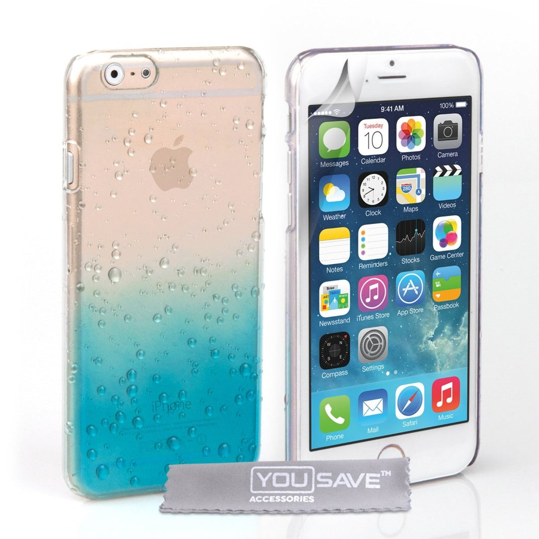 Yousave Accessories Iphone 6 And 6s Raindrop Hard Case - Blue - Clear - Mobile Madhouse