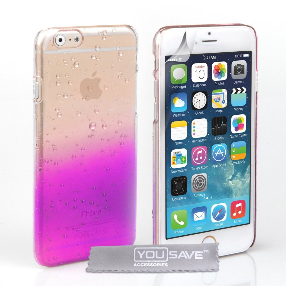 Yousave Accessories Iphone 6 And 6s Raindrop Hard Case - Purple - Clear - Mobile Madhouse