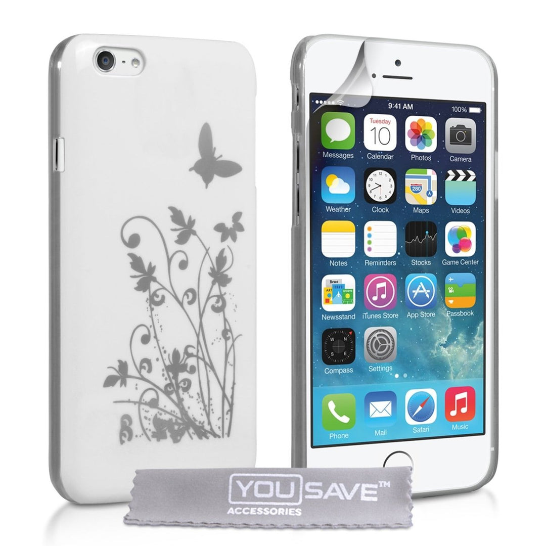 Iphone 6 And 6s Floral Butterfly Hard Case - White - Mobile Madhouse