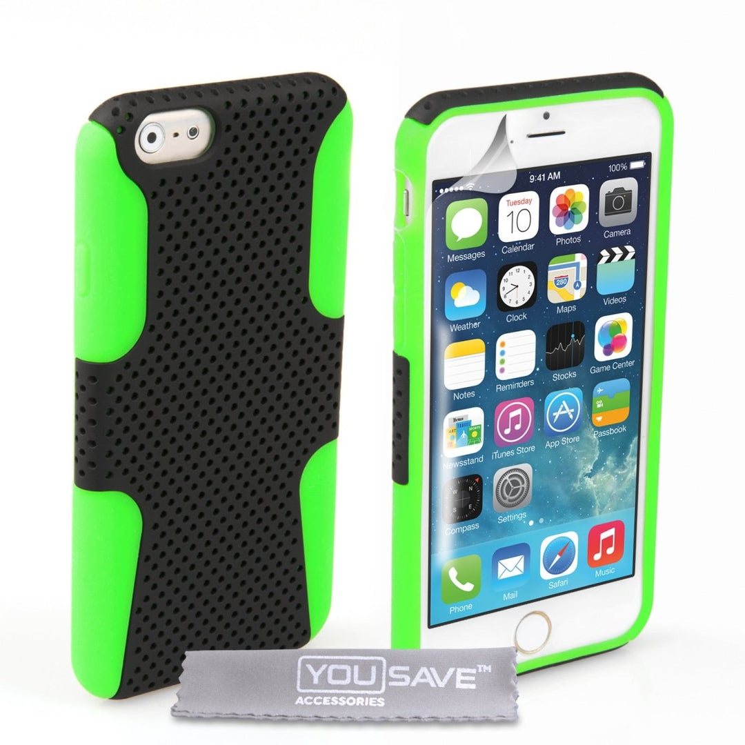 Iphone 6 And 6s Mesh Combo Silicone Case - Green - Mobile Madhouse