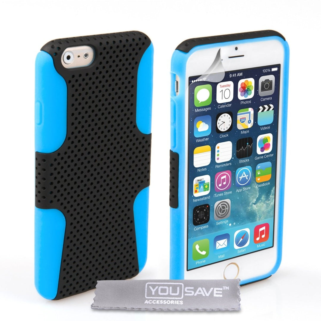 Iphone 6 And 6s Mesh Combo Gel Case - Blue - Mobile Madhouse