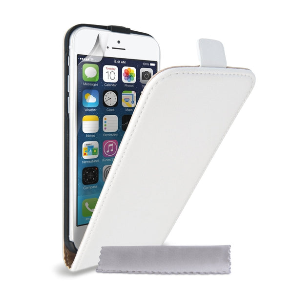 Caseflex Iphone 6 And 6s Real Leather Flip Case - White - Mobile Madhouse