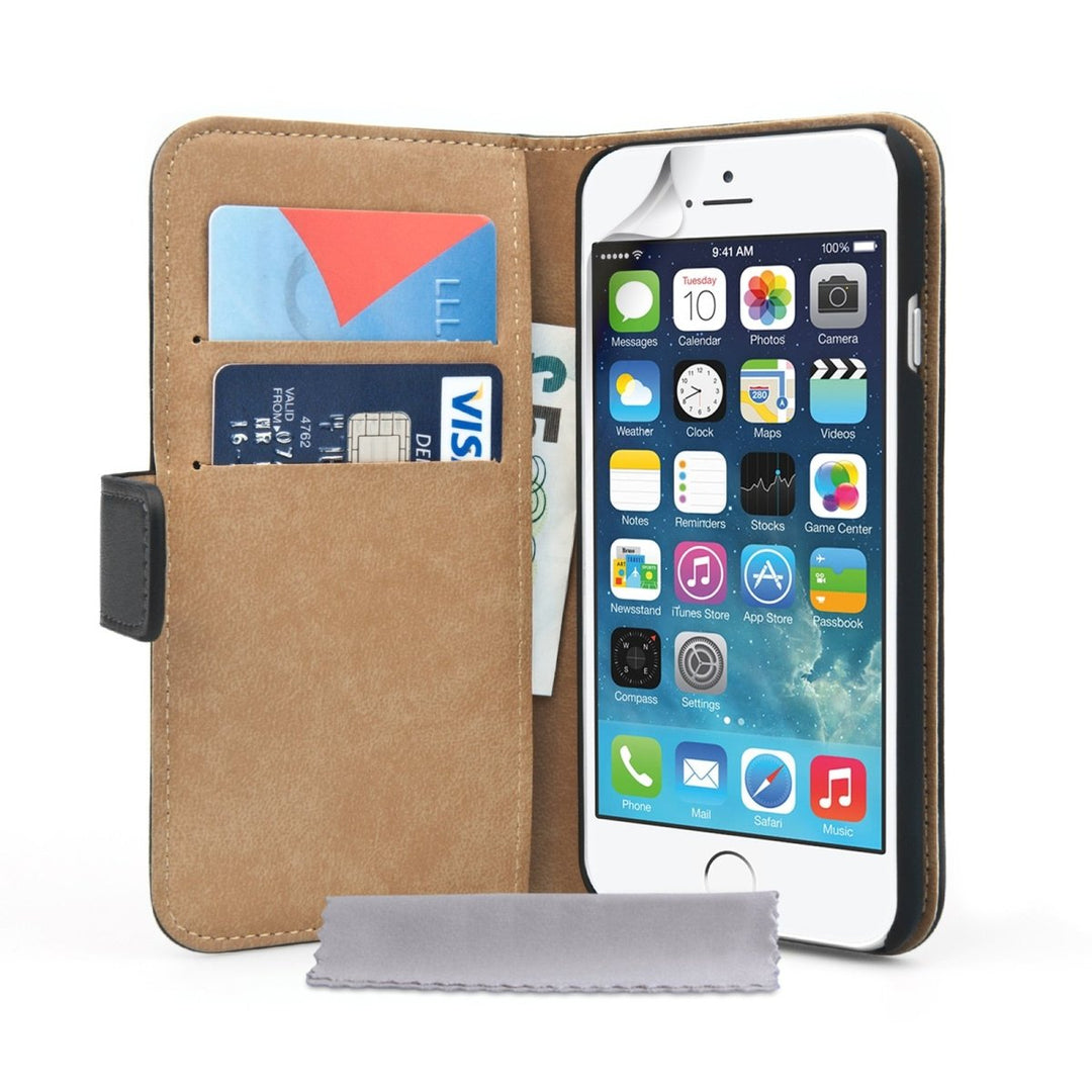 Caseflex Iphone 6 And 6s Real Leather Wallet Case - Black - Mobile Madhouse
