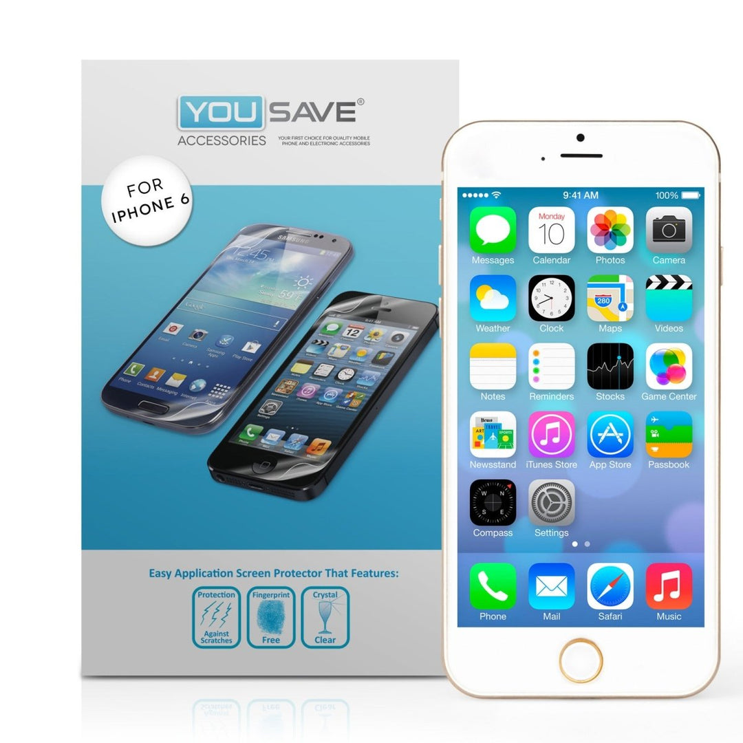 Yousave Accessories Iphone 6 And 6s Screen Protectors X5 - Mobile Madhouse