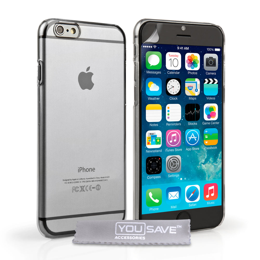 YouSave Accessories iPhone 6 and 6s Hard Case - Crystal Clear