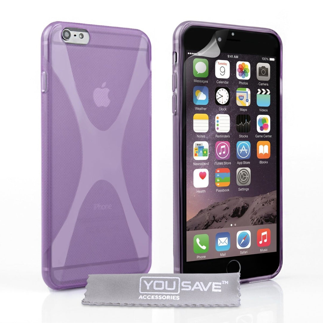 iPhone 6 Plus And 6s Plus Silicone Gel X - Line Case - Purple - Mobile Madhouse