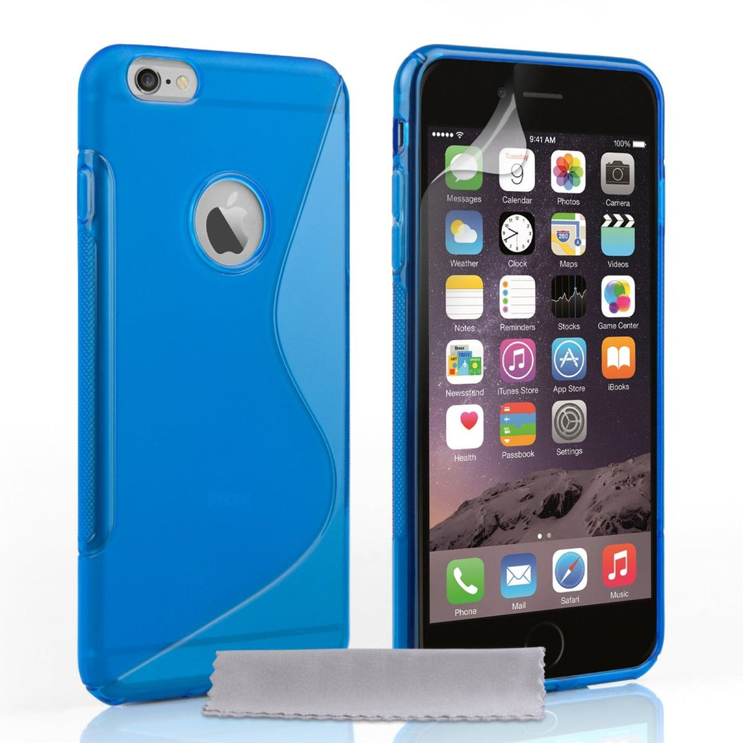 Caseflex Iphone 6 Plus And 6s Plus Silicone Gel S - Line Case - Blue - Mobile Madhouse