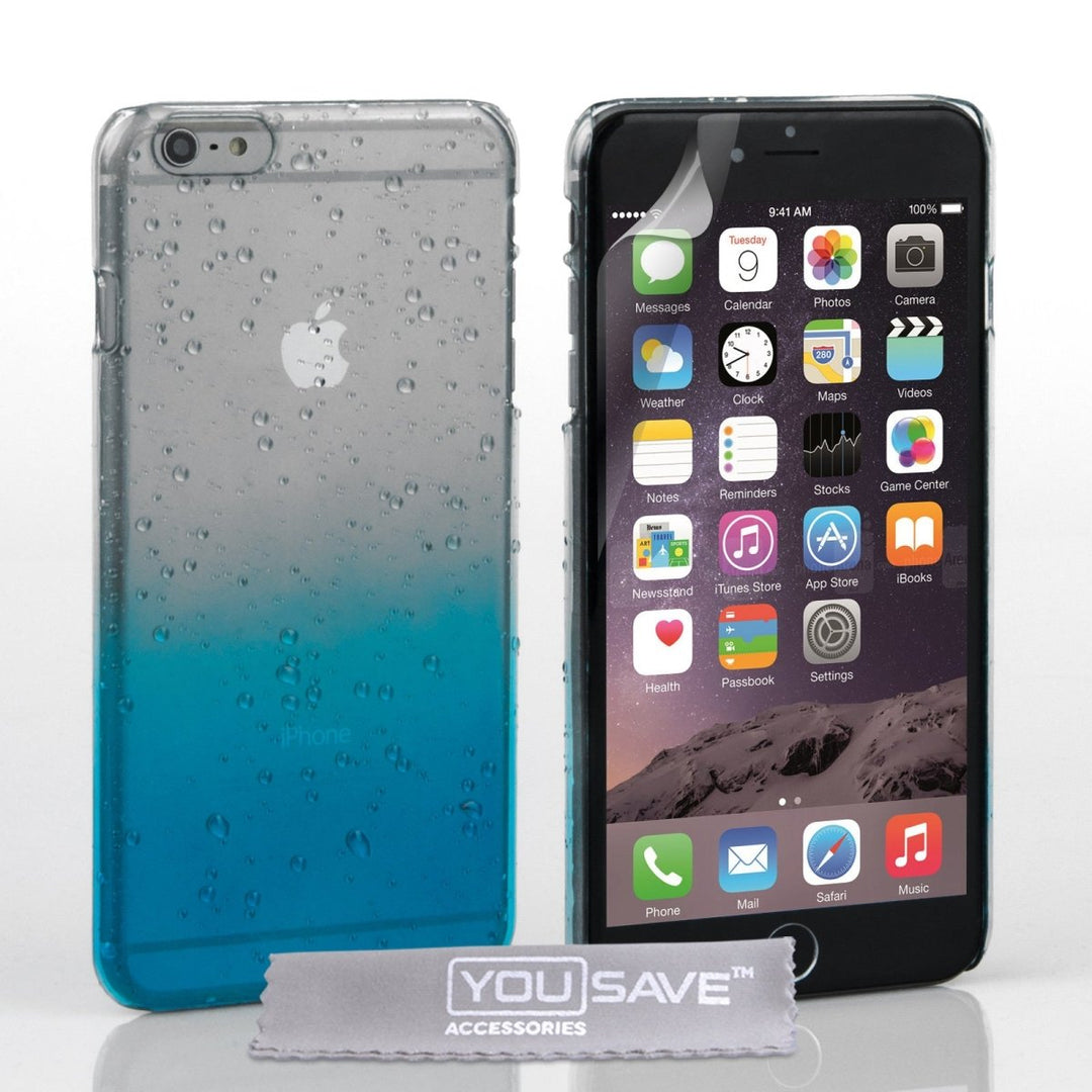 iPhone 6s Plus Raindrop Hard Case - Blue - Clear - Mobile Madhouse