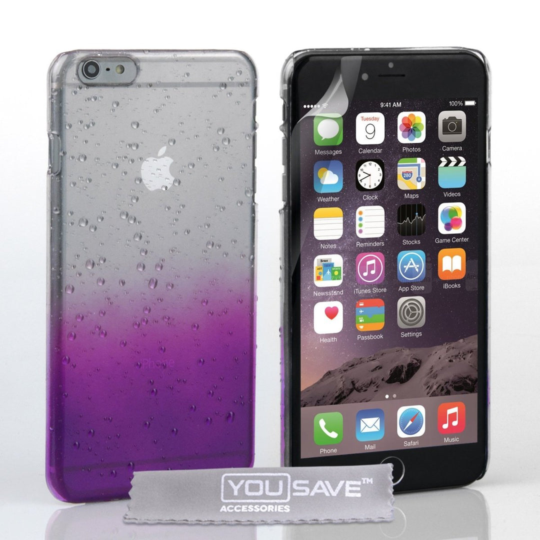 Yousave Accessories Iphone 6 Plus And 6s Plus Raindrop Hard Case - Purple - Clear - Mobile Madhouse
