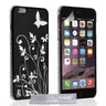 iPhone 6 Plus Floral Butterfly Hard Case - Black-Silver