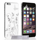 iPhone 6 Plus And 6s Plus Floral Butterfly Hard Case - White - Mobile Madhouse