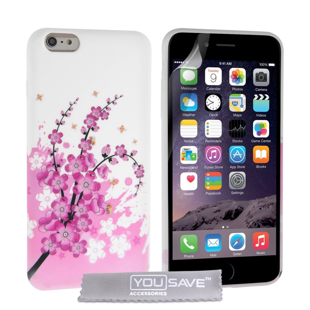 Iphone 6 Plus And 6s Plus Floral Bee Silicone Gel Case - Mobile Madhouse