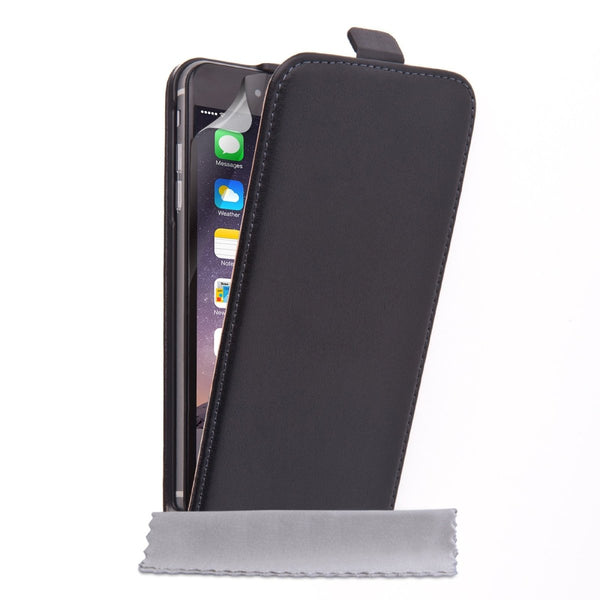Caseflex Iphone 6 Plus And 6s Plus Real Leather Flip Case - Black - Mobile Madhouse