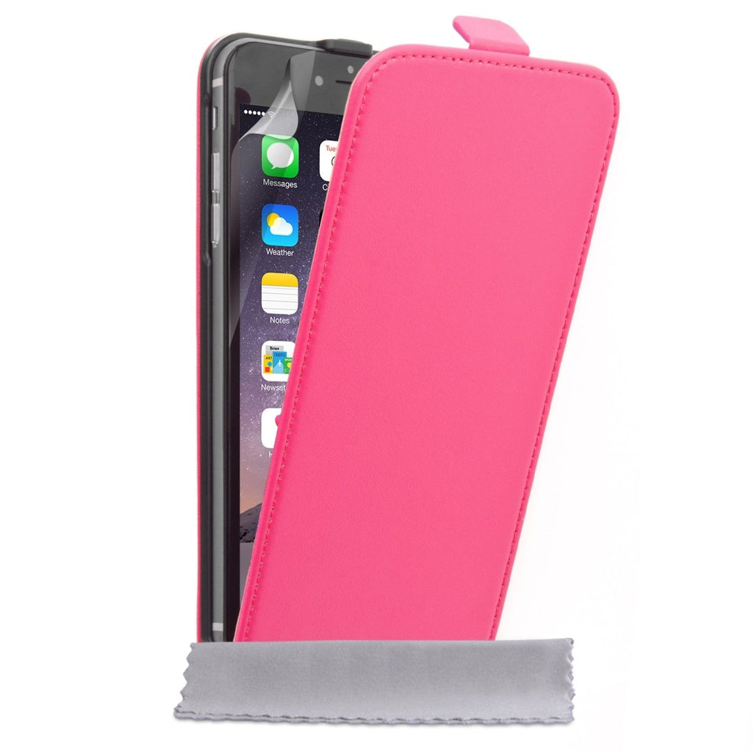 Caseflex Iphone 6 Plus And 6s Plus Real Leather Flip Case - Hot Pink - Mobile Madhouse