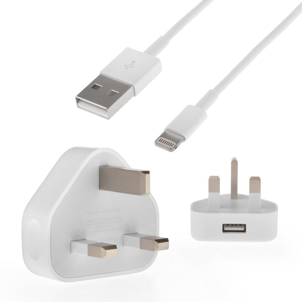 Official Apple UK USB Charger A1399 And USB Cable Accessory Pack For Iphone 7 / 7 Plus / 6 Plus / 6s Plus / 6 / 6s / 5 / 5c And 5s - Mobile Madhouse