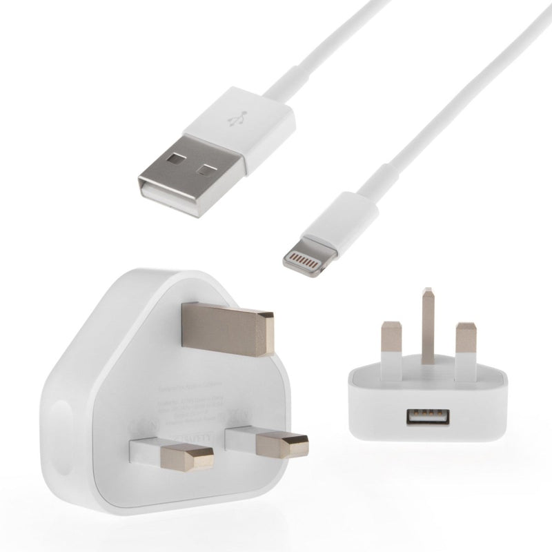 Official Apple UK USB Charger A1399 And USB Cable Accessory Pack For Iphone 7 / 7 Plus / 6 Plus / 6s Plus / 6 / 6s / 5 / 5c And 5s - Mobile Madhouse