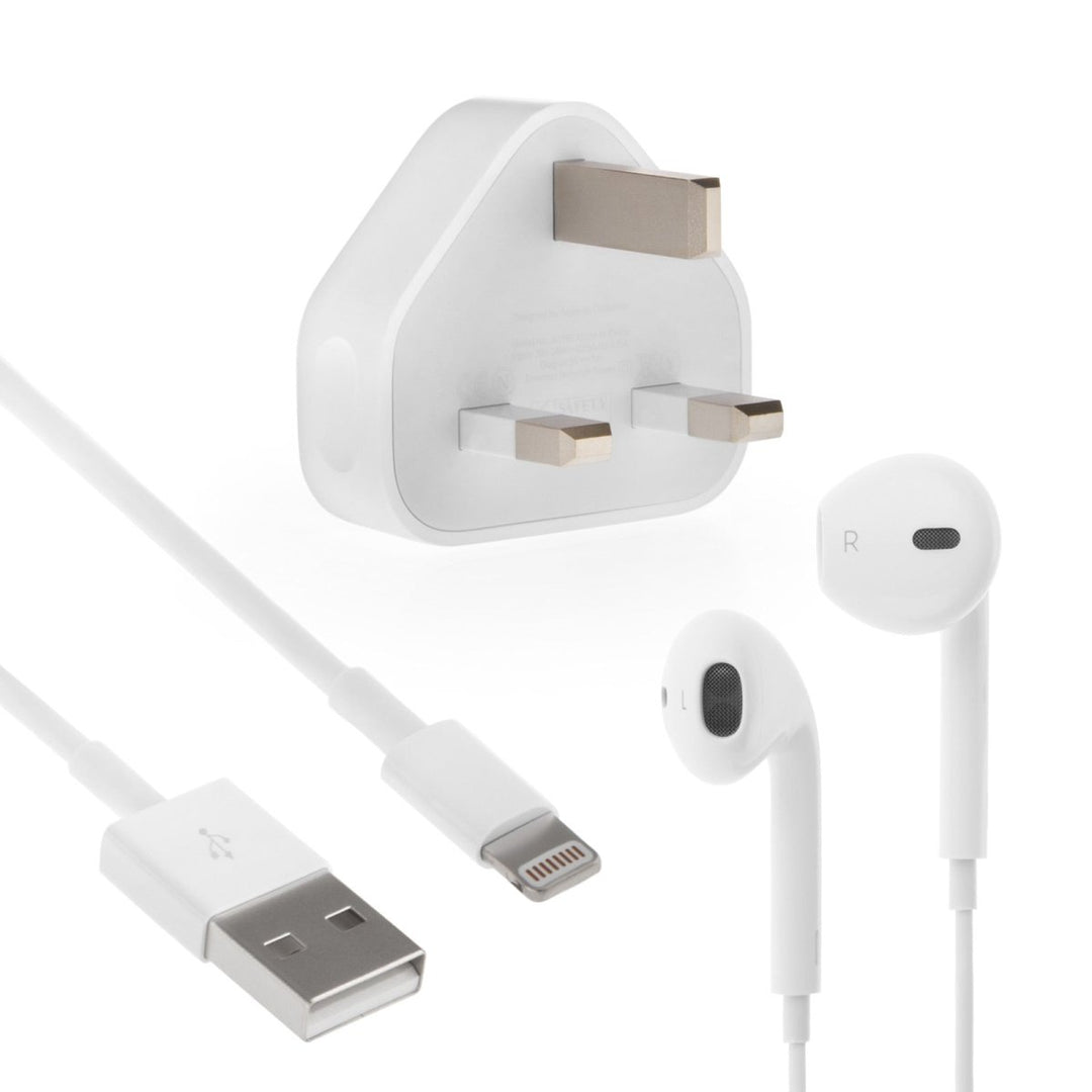 Official Apple Earpods, Adapter And USB Cable Accessory Pack For Iphone 7 / 7 Plus / 6 Plus / 6s Plus / 6 / 6s / 5 / 5c And 5s - Mobile Madhouse